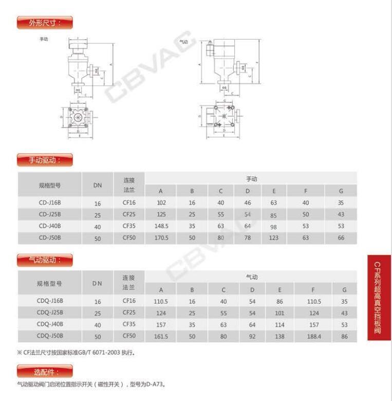 超高真空擋板閥參數(shù),真空擋板閥